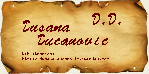 Dušana Ducanović vizit kartica